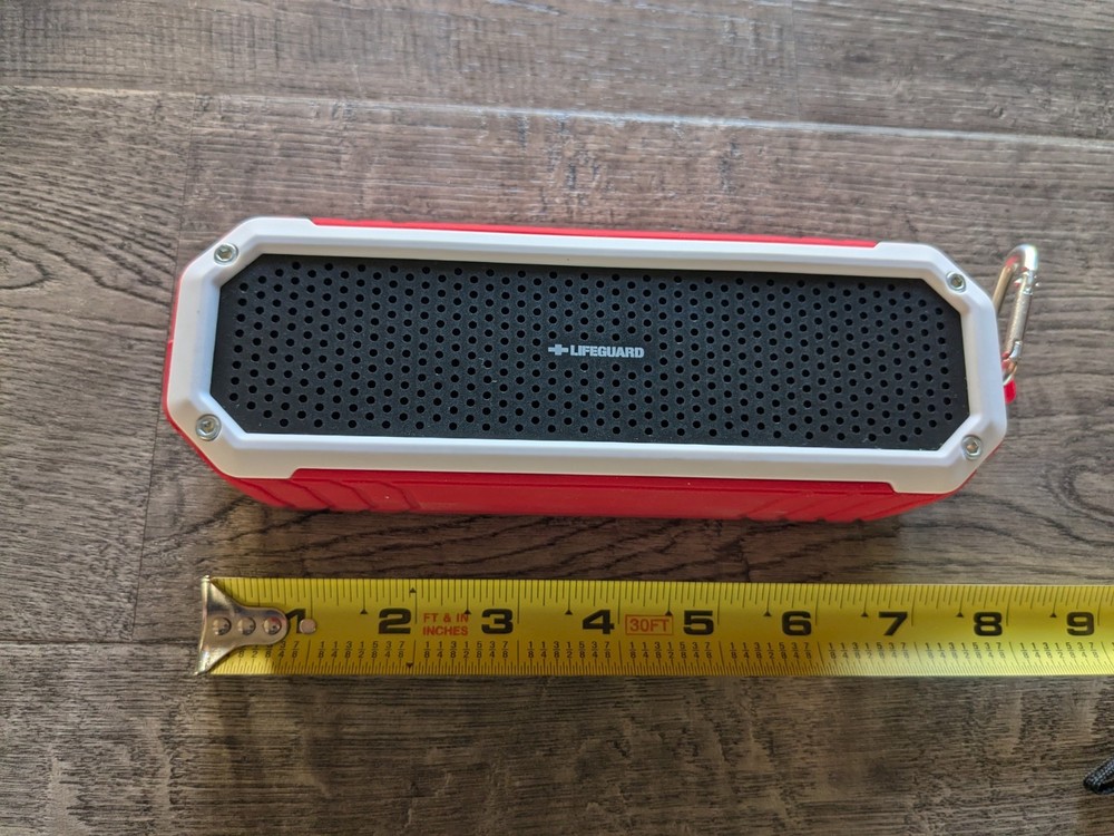 SAKAR Bluetooth Red Lifeguard Portable Speaker with Flashlight
