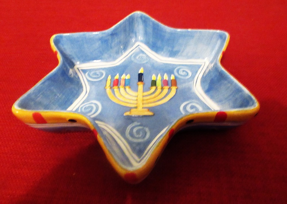 Hanukkah Judaica Candy/Nut Star Shaped Dish Tabletops