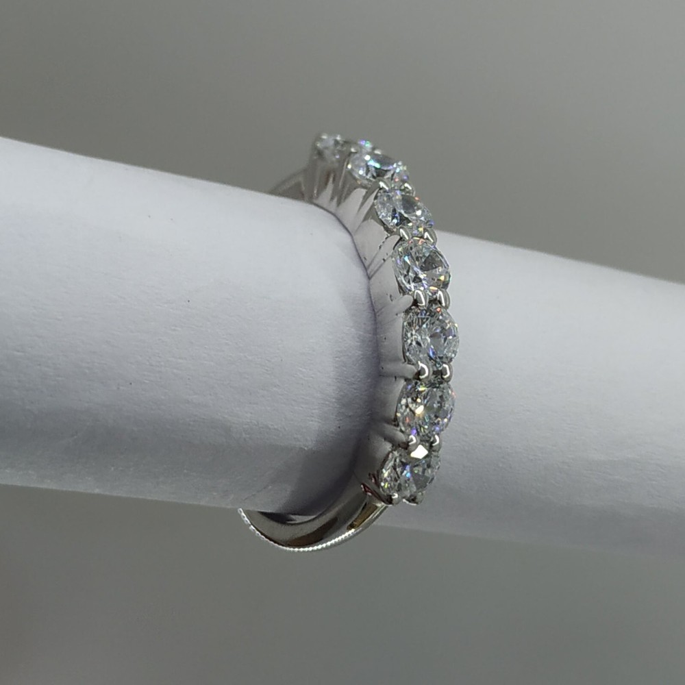 Stunning 925 Sterling Silver Moissanite Half Eternity Stackable Wedding Band