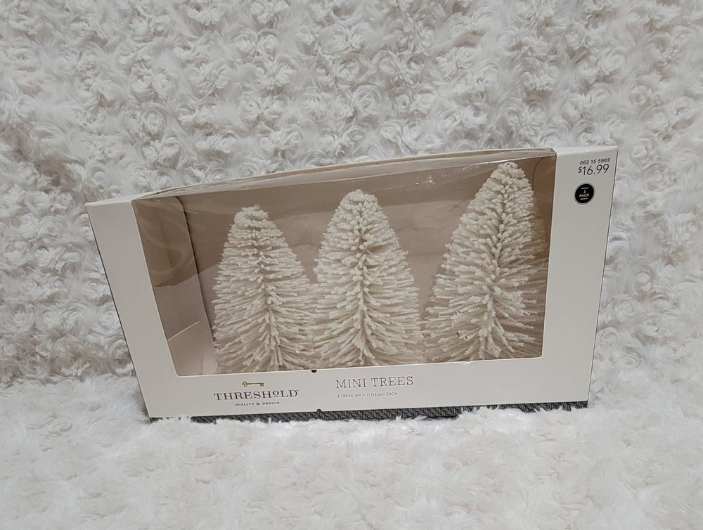 Threshold Mini Trees White 3 Pack NEW