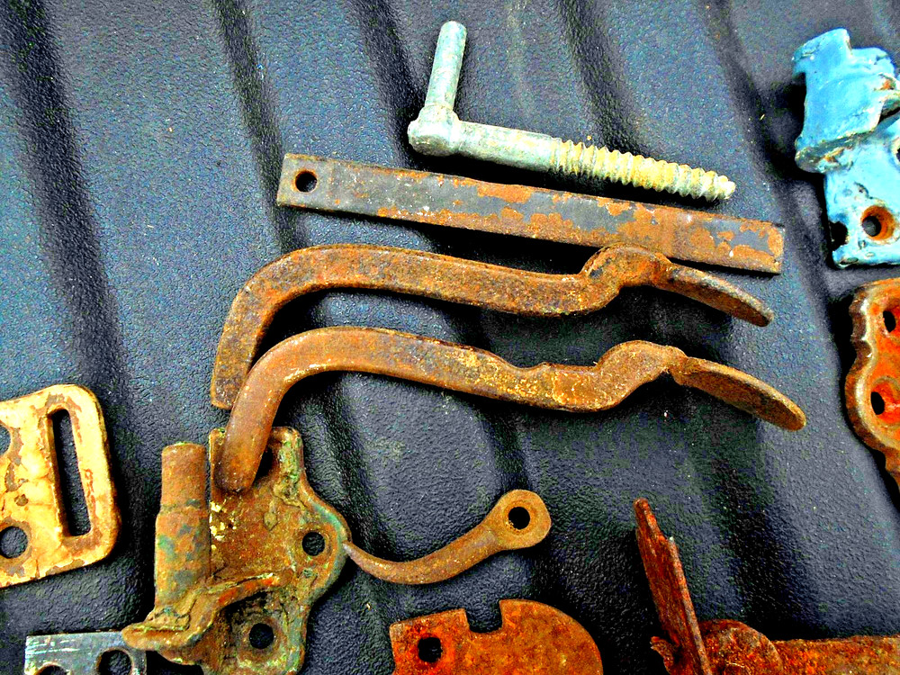 late 1800's Shutter Hinge & Latch Hardware lot