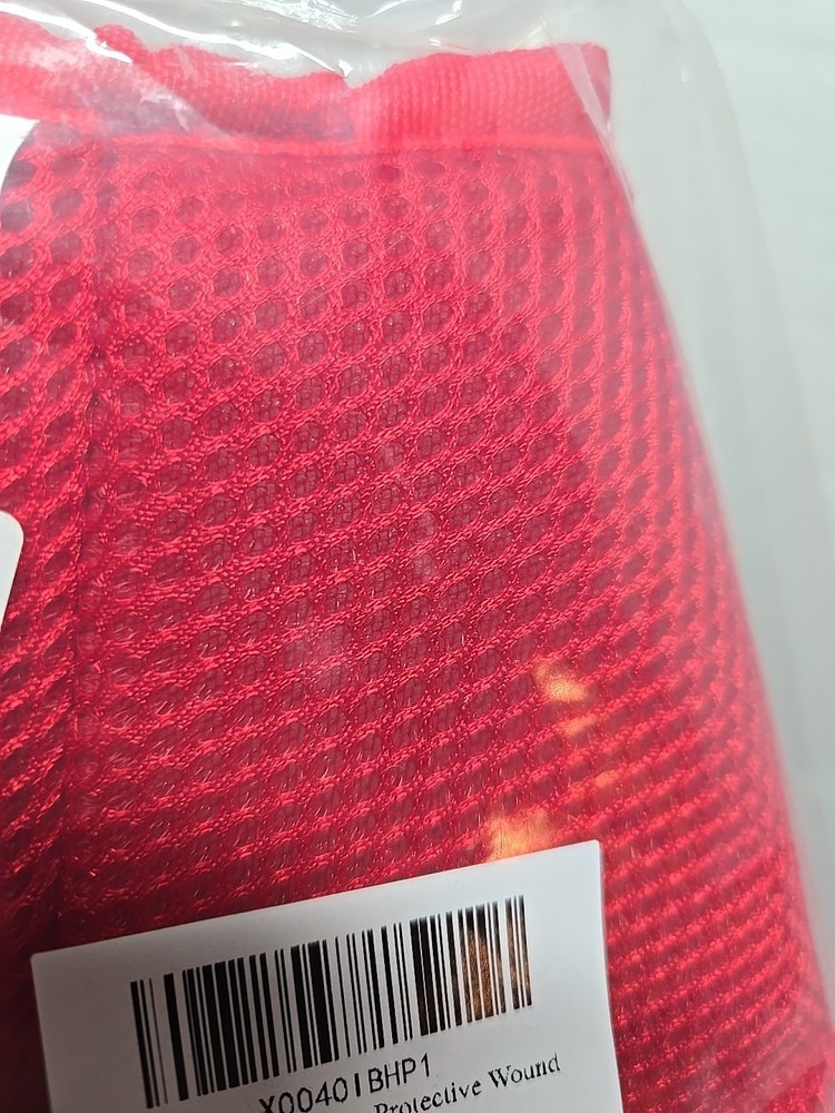 Soft Fabric Dog Cone Collar, Protective Wound Red-Medium. New
