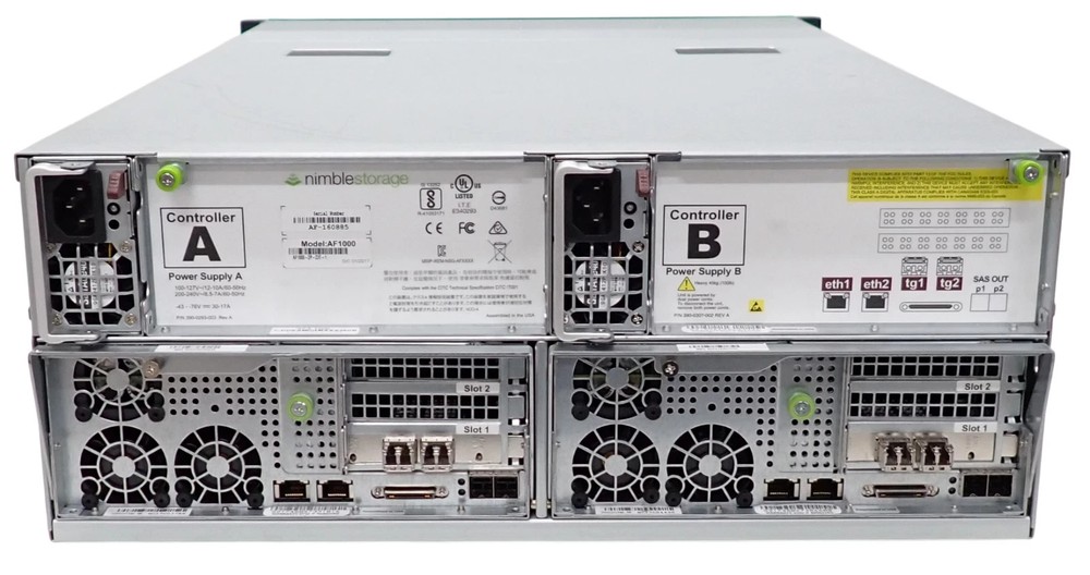 HPE Nimble Storage AF1000 All Flash Array 34.56TB SSD Storage 2x 10G Controller