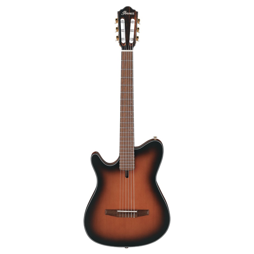 Ibanez FRH10NL L-H Thinline A/E Guitar, Solid Spruce Top, Brown Sunburst Flat