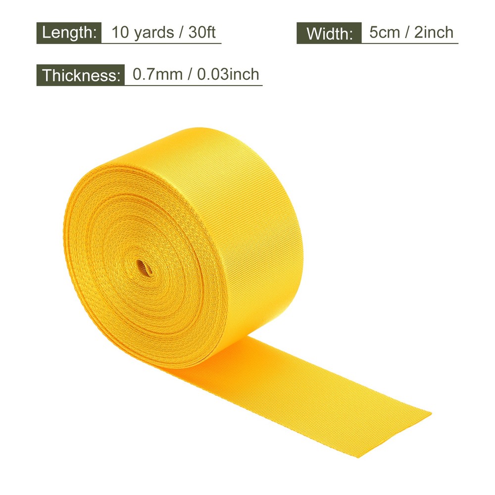 Flat Nylon Webbing Strap 2 Inch 10 Yards Corn Yellow for Backpack