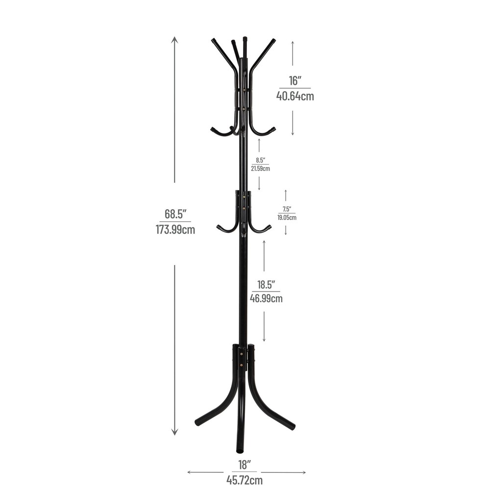 Mind Reader Freestanding Coat Rack, Multi-Tier Organizer for Office and Entry...