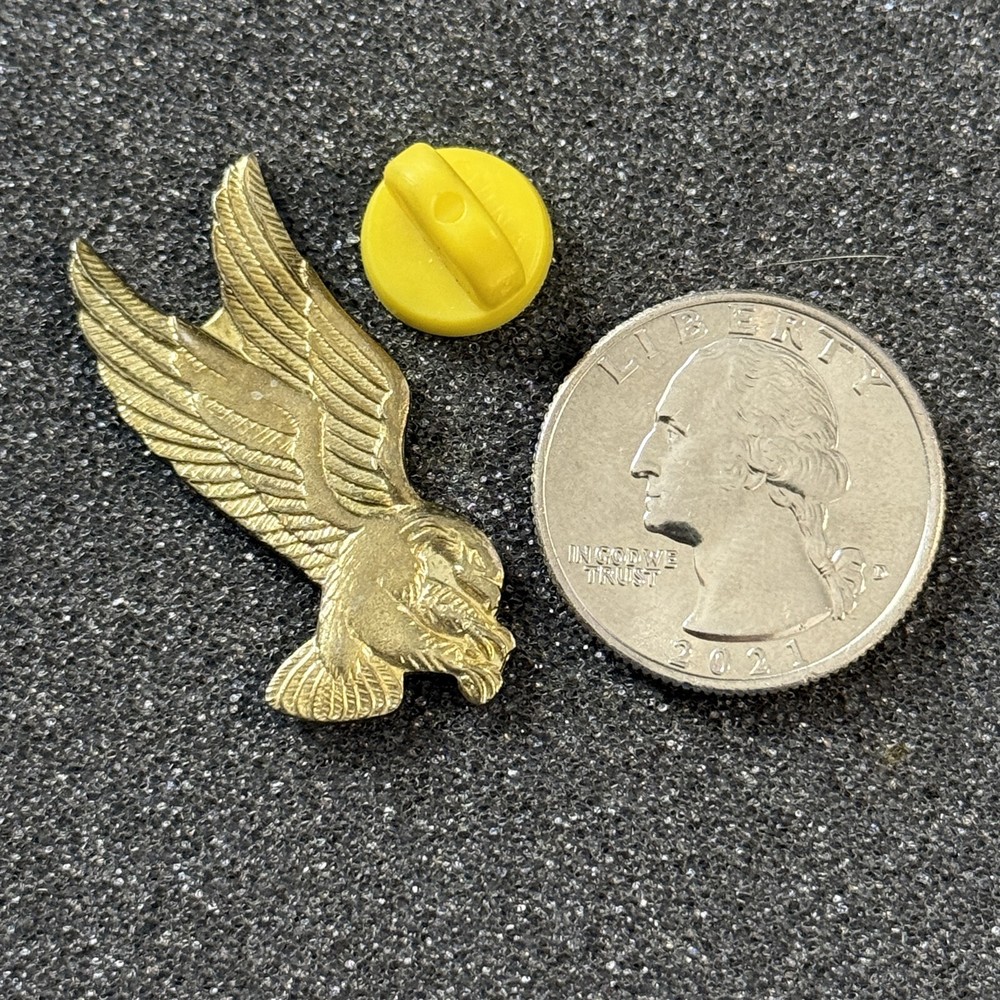 Gold Tone American Bald Eagle Pin Pinback #48252