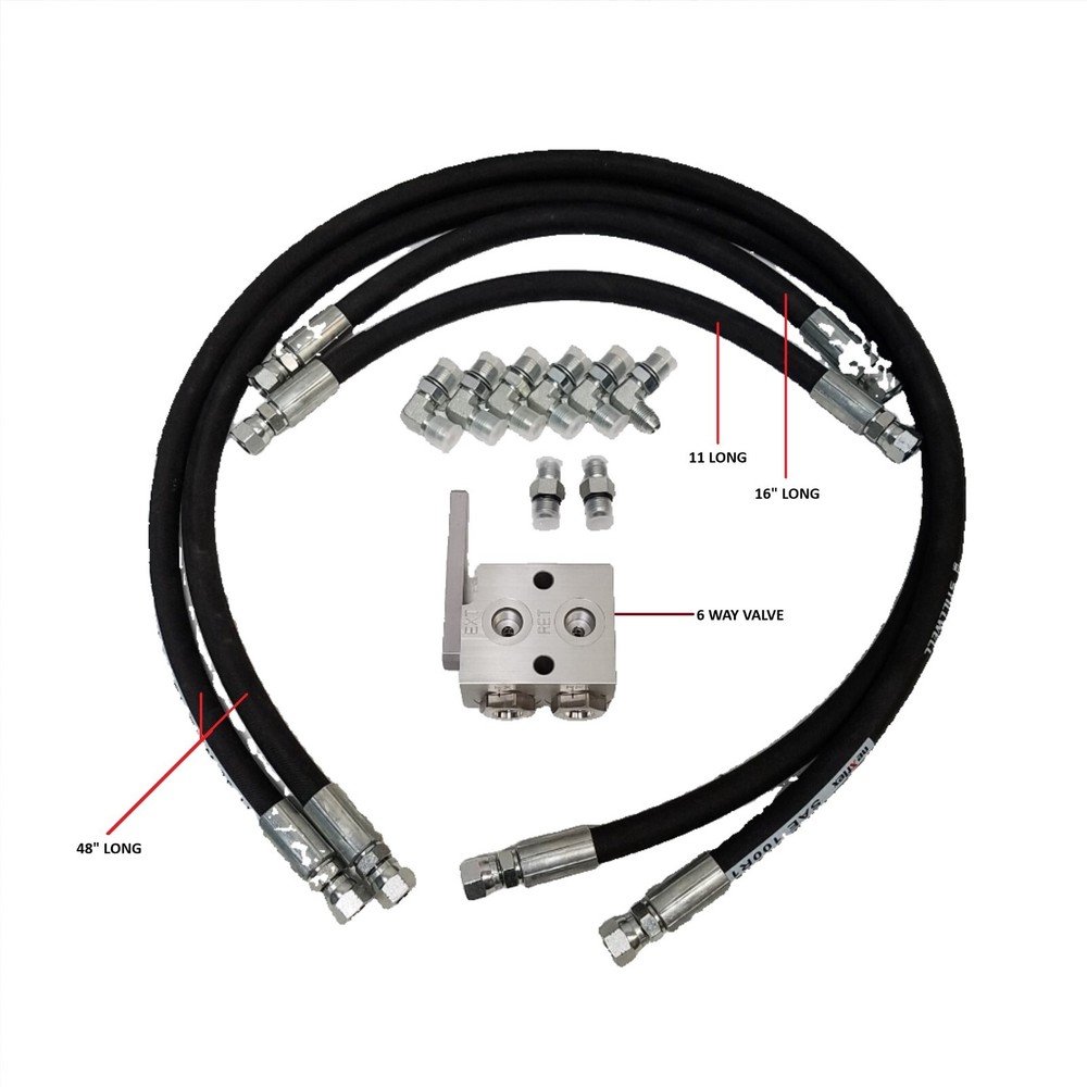 Atlas Hydraulic Dump Trailer Conversion Kit 12K 48" Hose Add-on Kit Single Leg