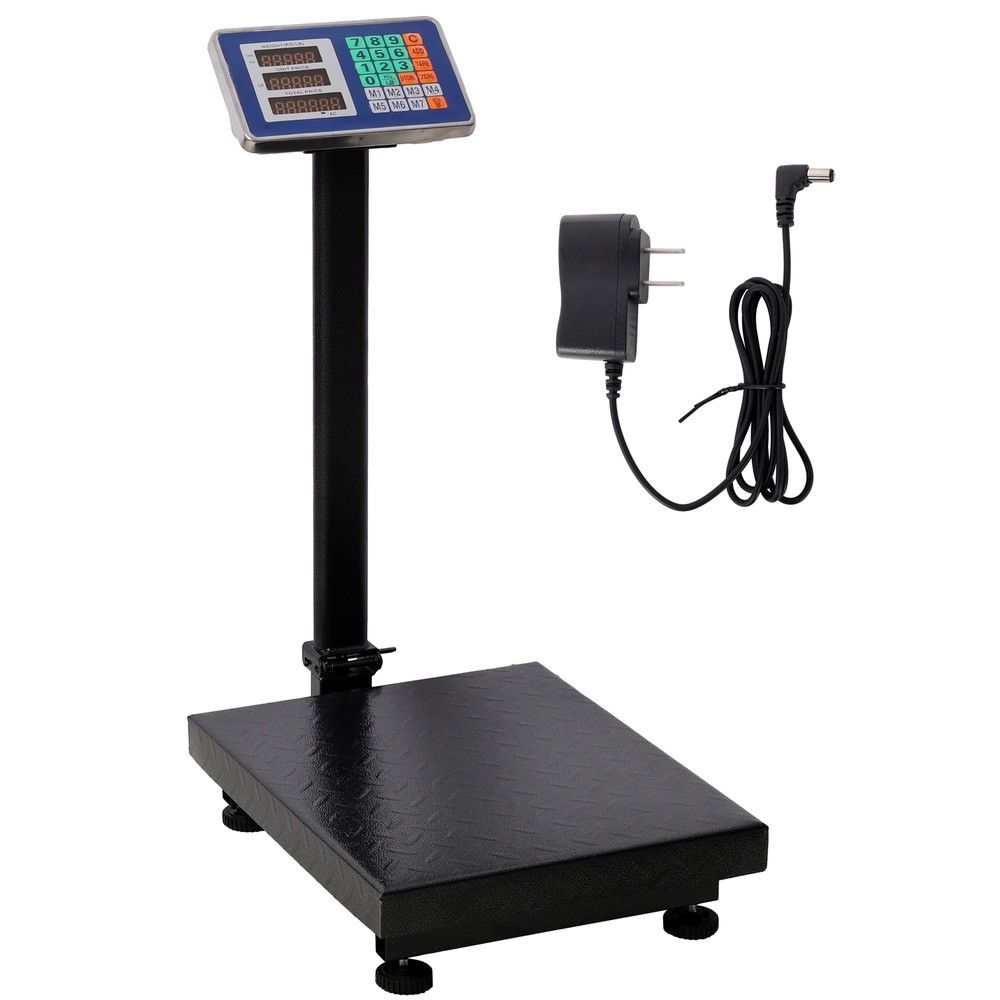 660lbs Weight Computing Digital Scale Floor Platform Scale W/LB/KG Tare Black US