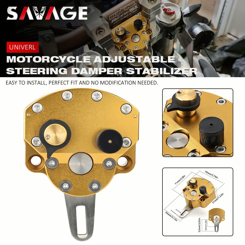 Motorcycle Universal Adjustable Steering Damper Stabilizer Safety