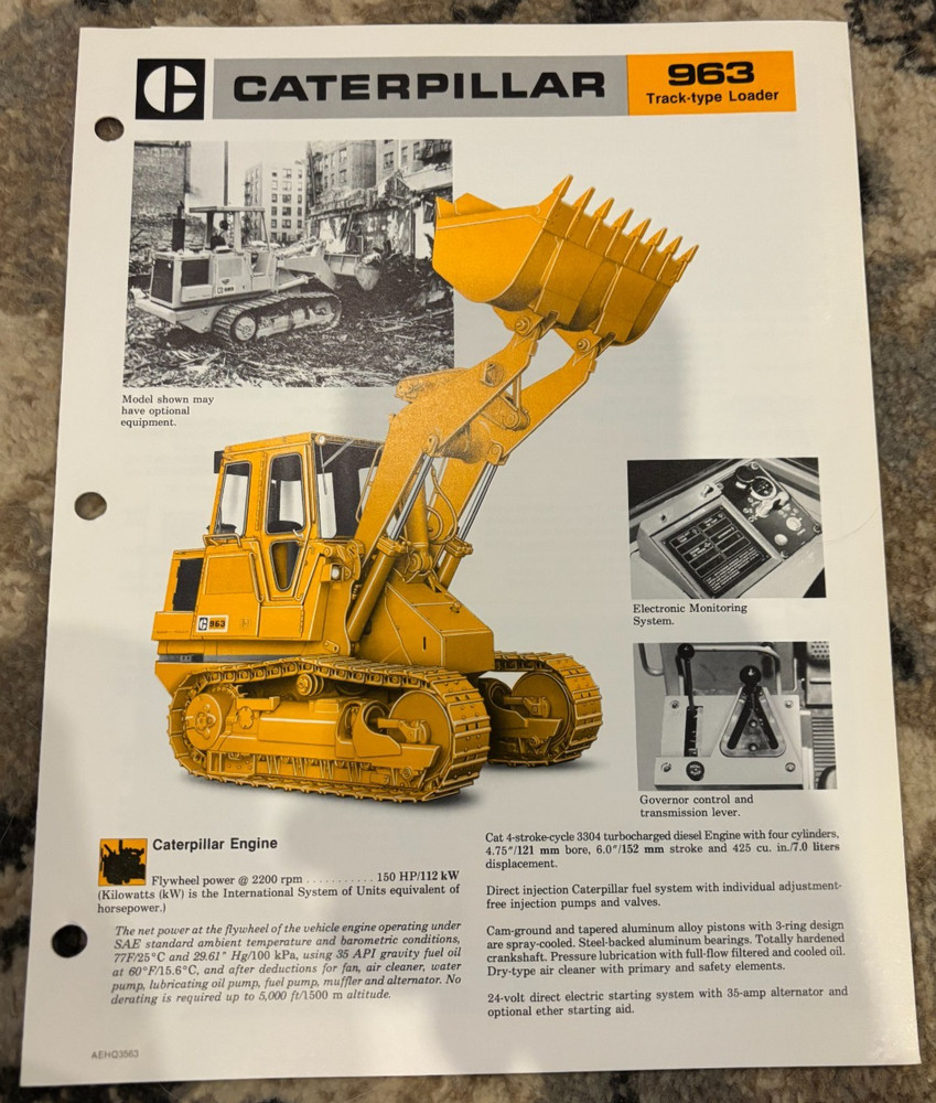 Caterpillar CAT 963 Track Track-type Loader Brochure AMIL25