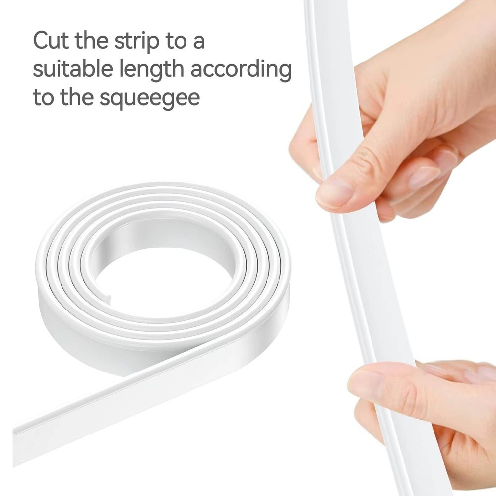 Squeegee Replacement Silicon Rubber Blade for Shower Doors, Window, White