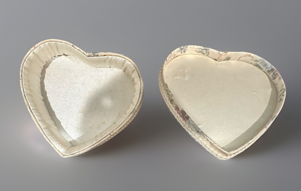 Vintage heart shaped fabric box
