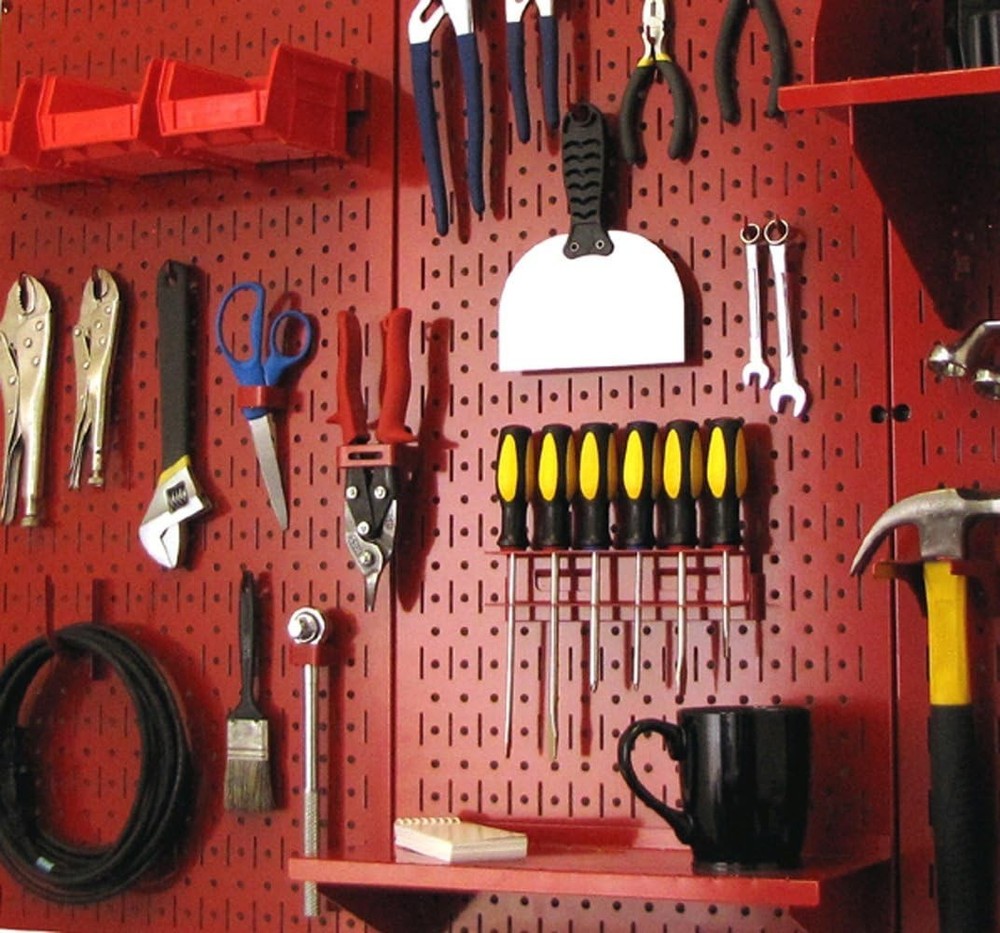 30-P-3232R Red Metal Pegboard Pack