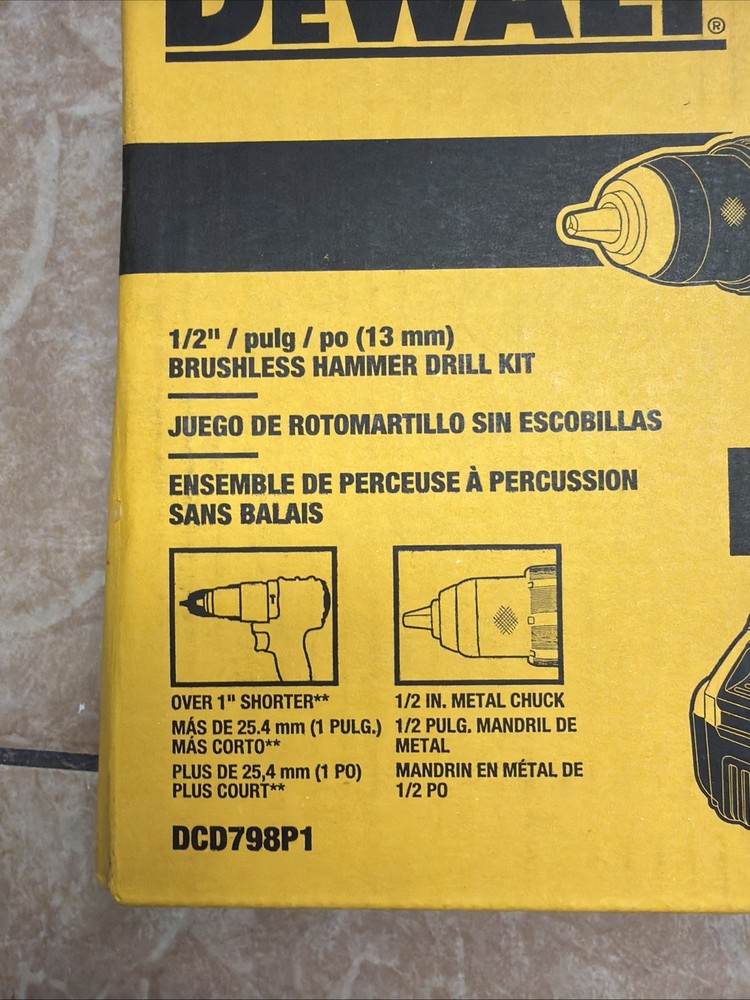 DEWALT DCD798P1 Brushless Hammer Drill Kit