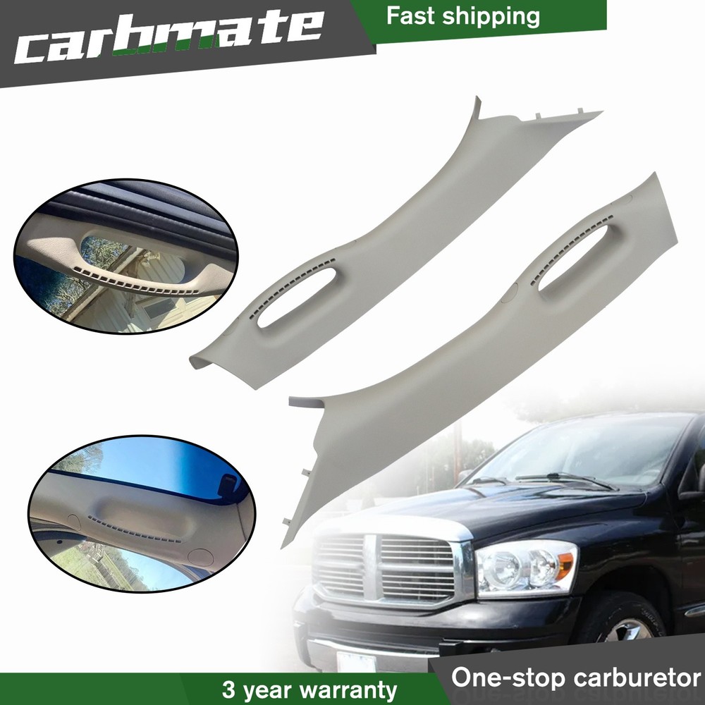 For 02-10 Dodge Ram Pair Set Pull Grab Handle A Pillar Windshield Post Trim