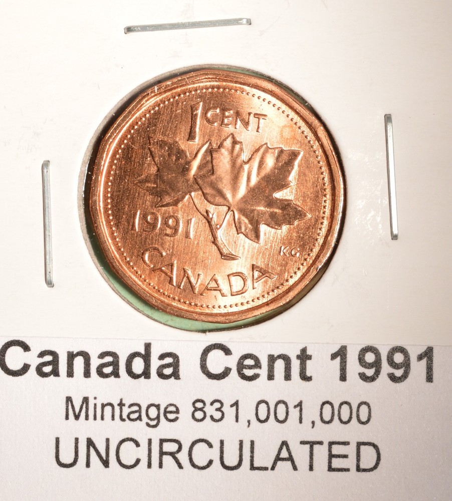 1991 Canada Penny - Uncirculated from Original Mint Roll