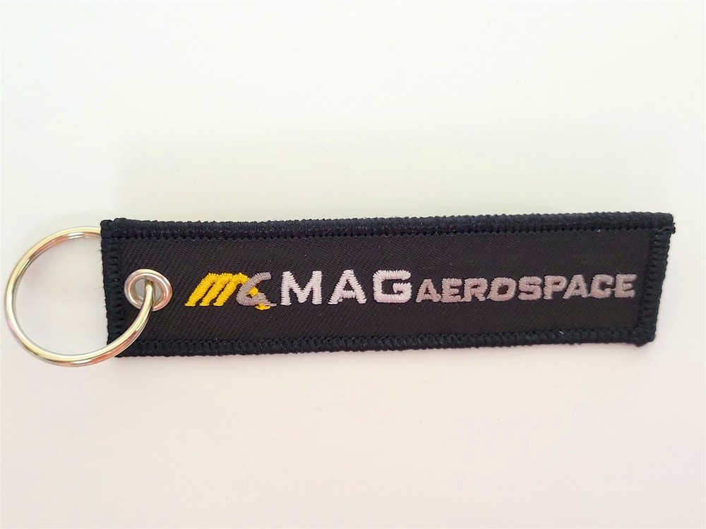 MG Mag Aerospace Pull To Eject Black Flight Tag Keychain Military