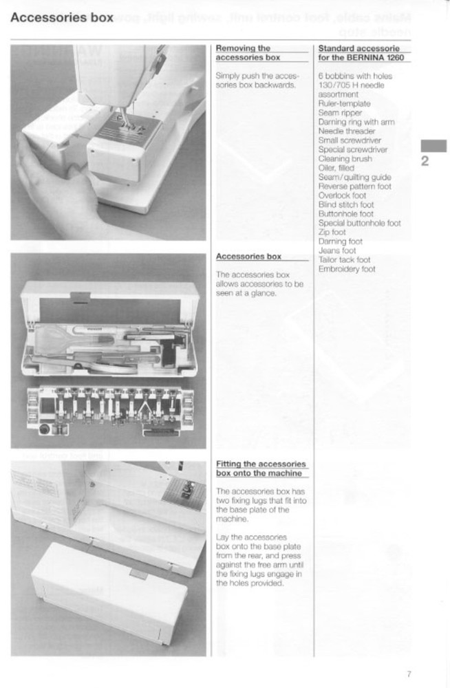 BERNINA 1260 Sewing Machine User Manual - EXTRA-DUTY WIRE BOUND - ROBUST COVERS