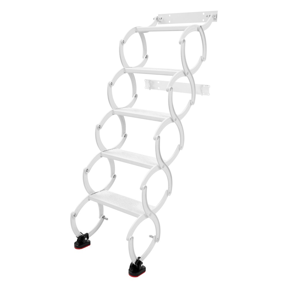 5-Step Wall Mounted Folding Ladder, Retractable Telescoping Step Folding Stair