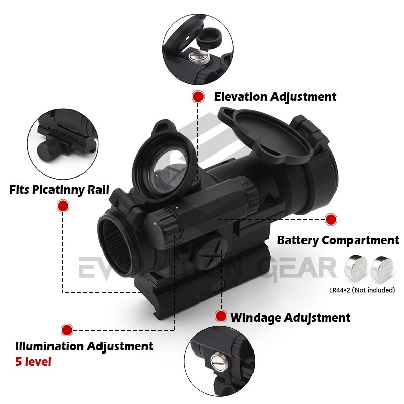 EvolutionGear Maded: Clone Tactical PRO Red Dot Reflex Sight with QRP2 Mount