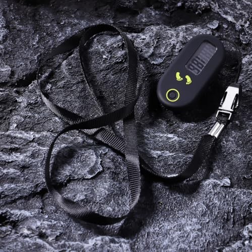 Walking 3D Pedometer, Simple Step Counter with LED Digital Watch, Clip on E