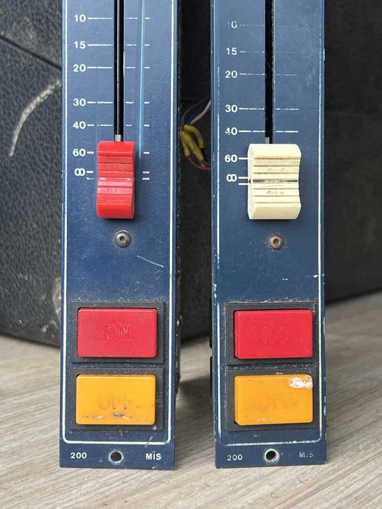 pair vintage Auditronics blueface 200-MIS mic preamps console strips modules