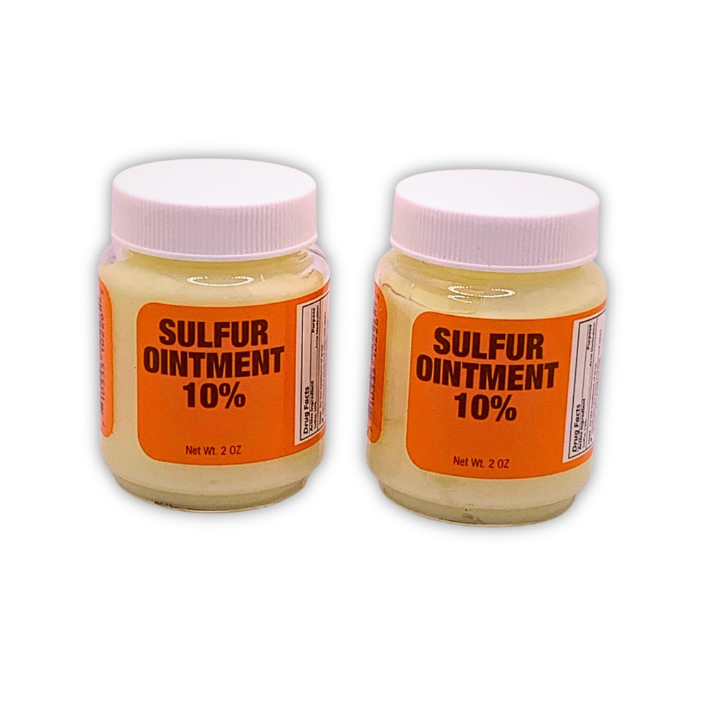 Sulfur Ointment 10% – 2 Pack | 2 oz Jars (External Use)
