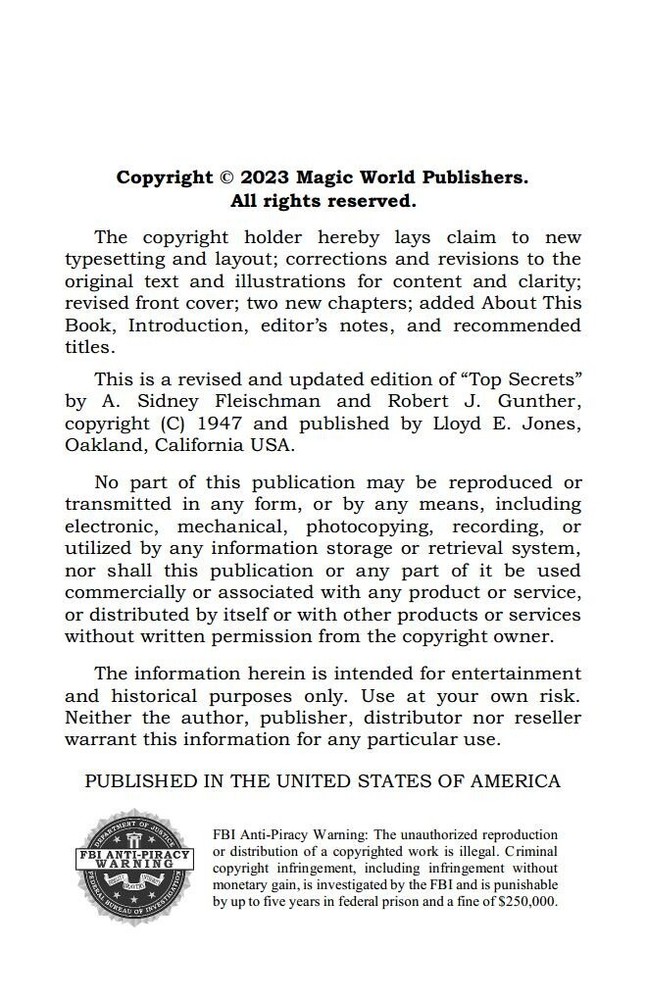 Top Secrets by Sid Fleischman and Bob Gunther