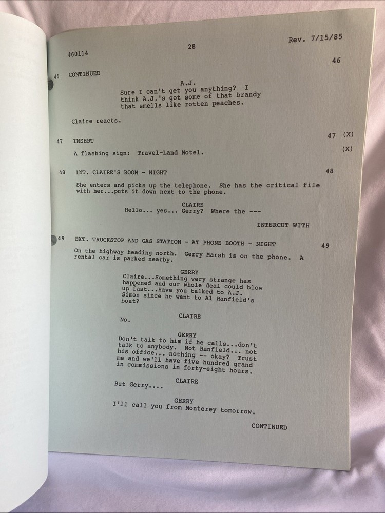 Simon & Simon Walk A Mike In My Hat Television Script 1985 Richard Chapman