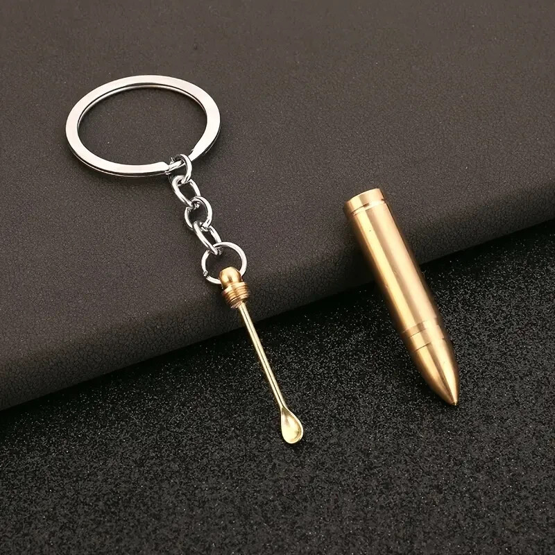 2-in-1 Simulation Bullet Model Earpick Keychain
