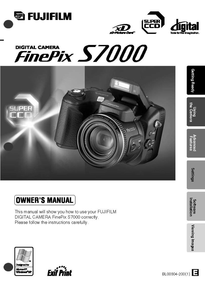 FujiFilm FinePix S7000 Digital Camera User Guide Instruction  Manual