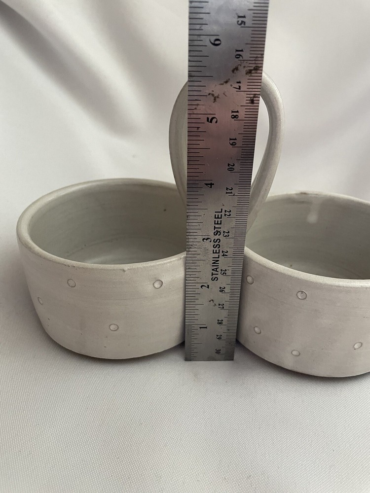 Studio Art Pottery Divided Dish Signed