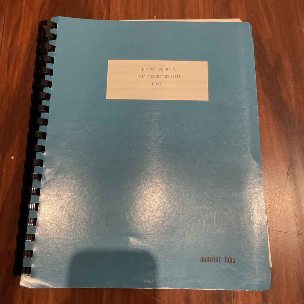 Monitor Labs 10105 Data Acquisition System Instruction Manual