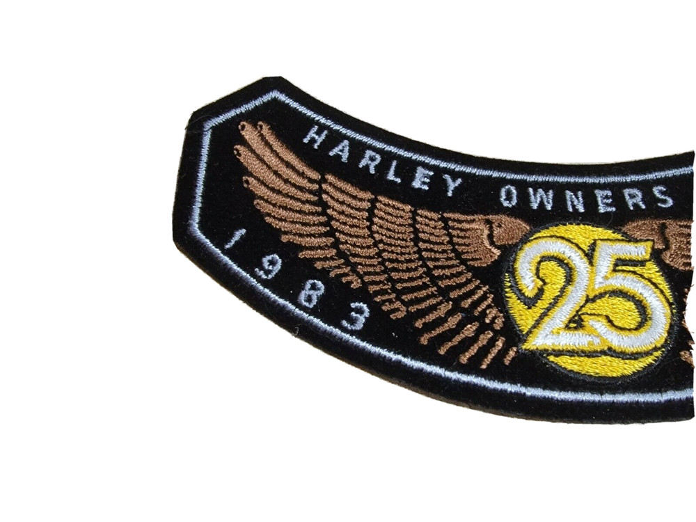 Harley Davidson Owners Group 25 Years Patch HOG Wing 1983-2008 Embroidered Large