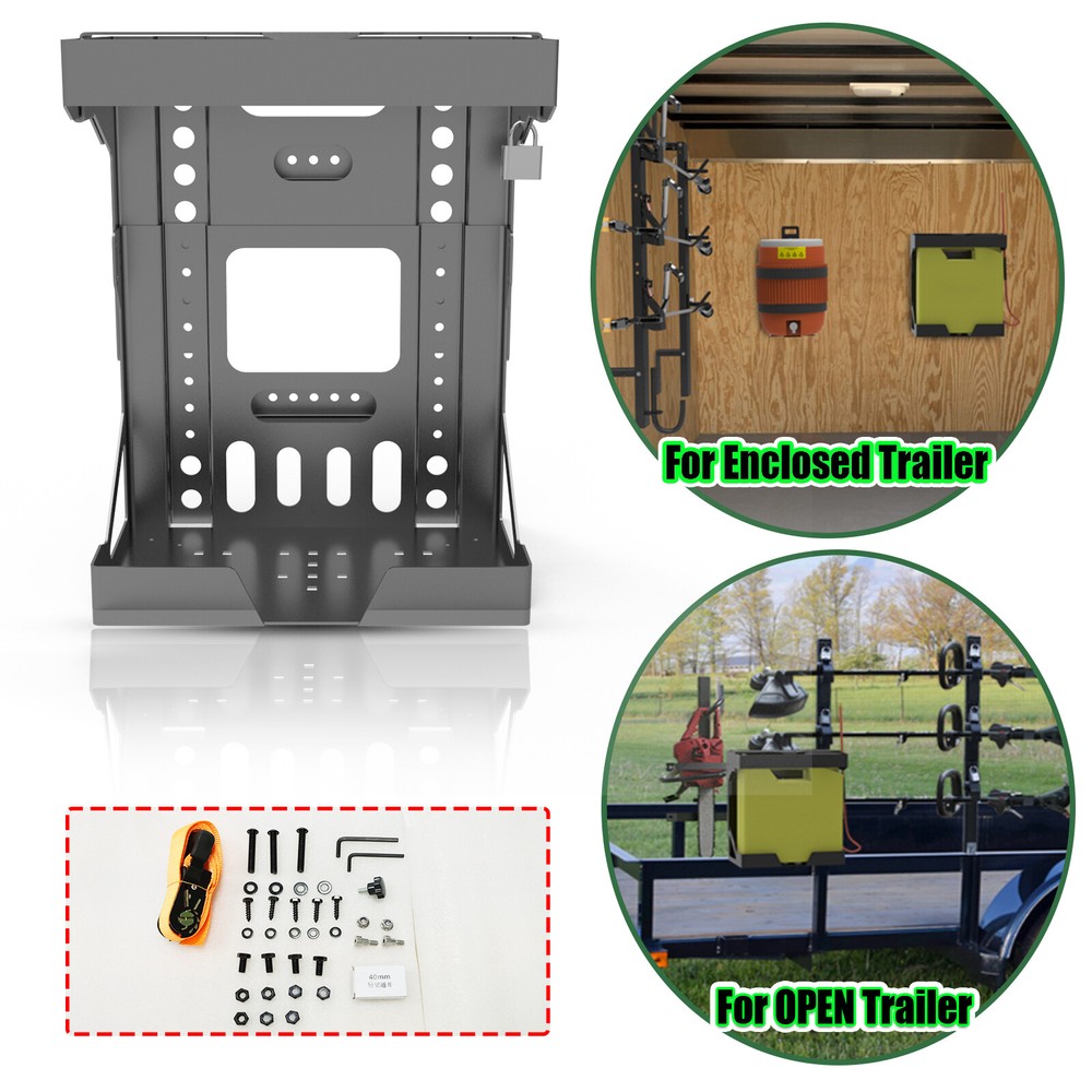 Adjustable Backpack Blower Sprayer Rack for Open & Enclosed Landscape Trailer