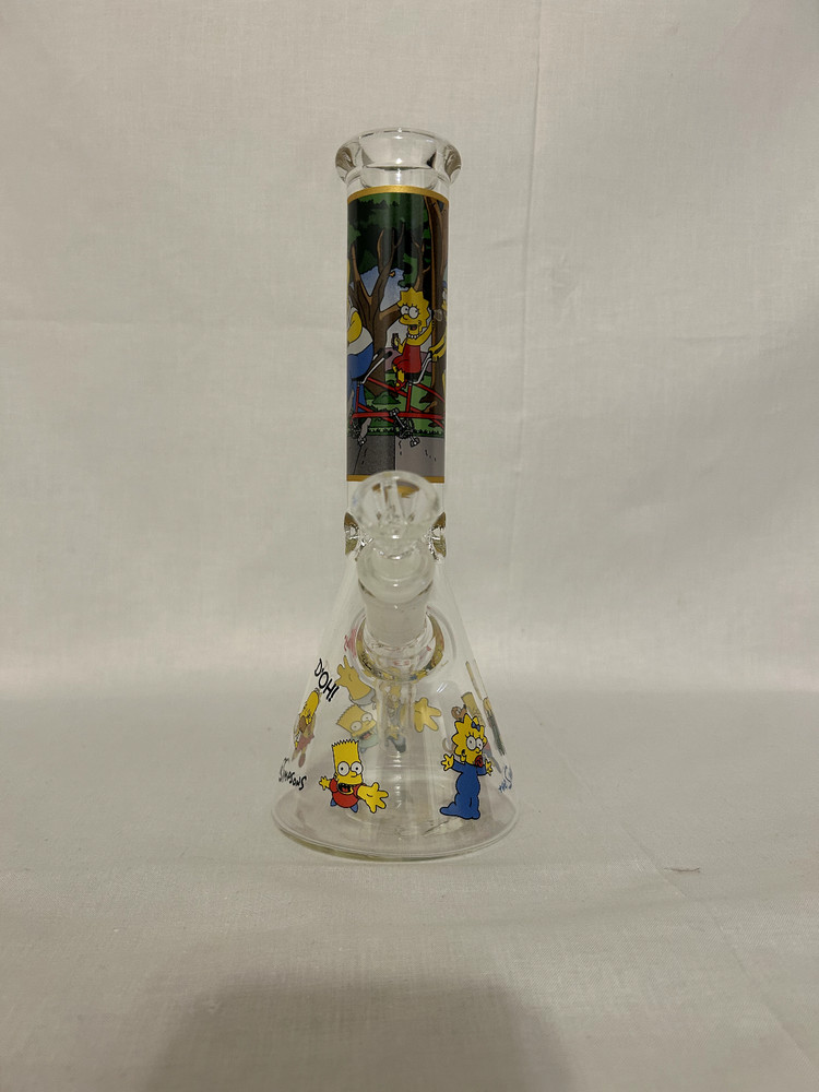 Large Thick Hand Painted Glass Beaker Hookah Water Pipe WP2143-1 10"