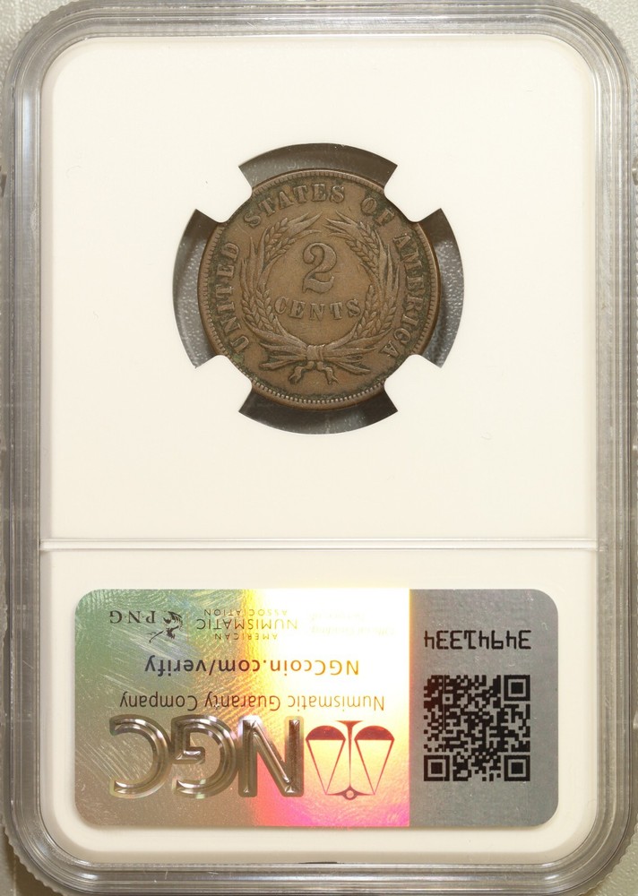 1871 Two Cent Piece 2c NGC XF Details #0-009