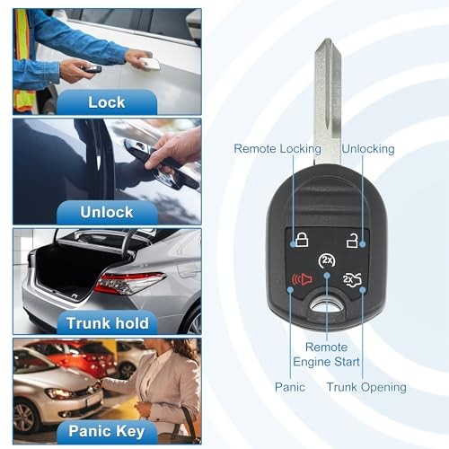 5 Button Car Keyless Entry Remote Control Replacement Key Fob Proximity Smart