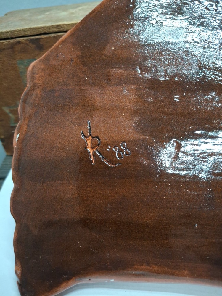 Handemade Vintage Redware Wallpocket