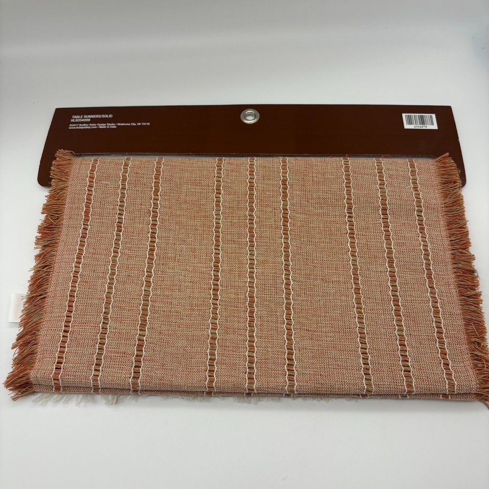Brother Sister Design Studio Natural & Orange Drop Needle Woven Table Runners