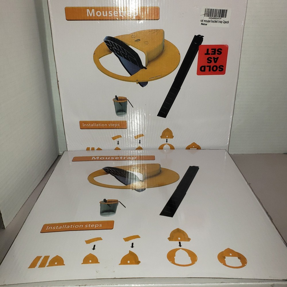 Mouse Trap Bucket  Lid  ,Auto-Reset Humane , 2 PACK