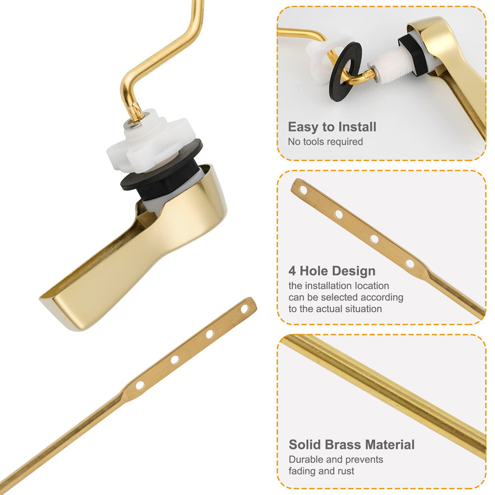 2Pack Universal Side Mount Toilet Handle Trip Lever Tank Flush Lever Replacement
