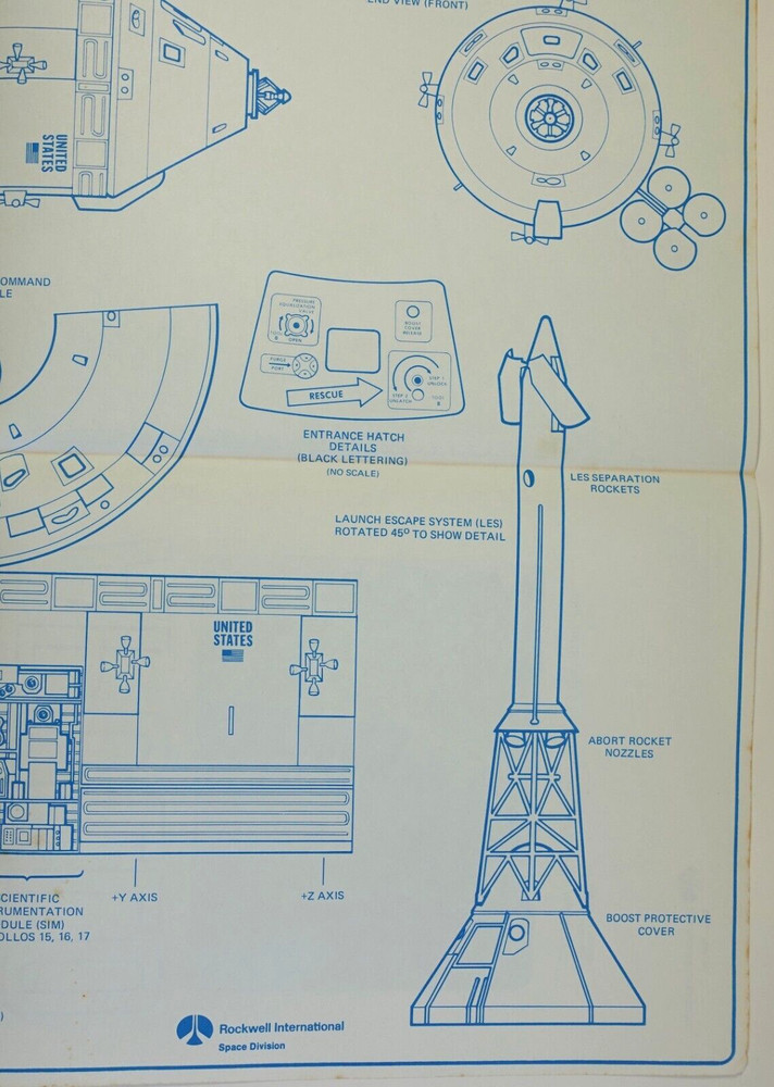 Apollo Spacecraft J-Mission configuration historical info Schematic Pamphlet 22”