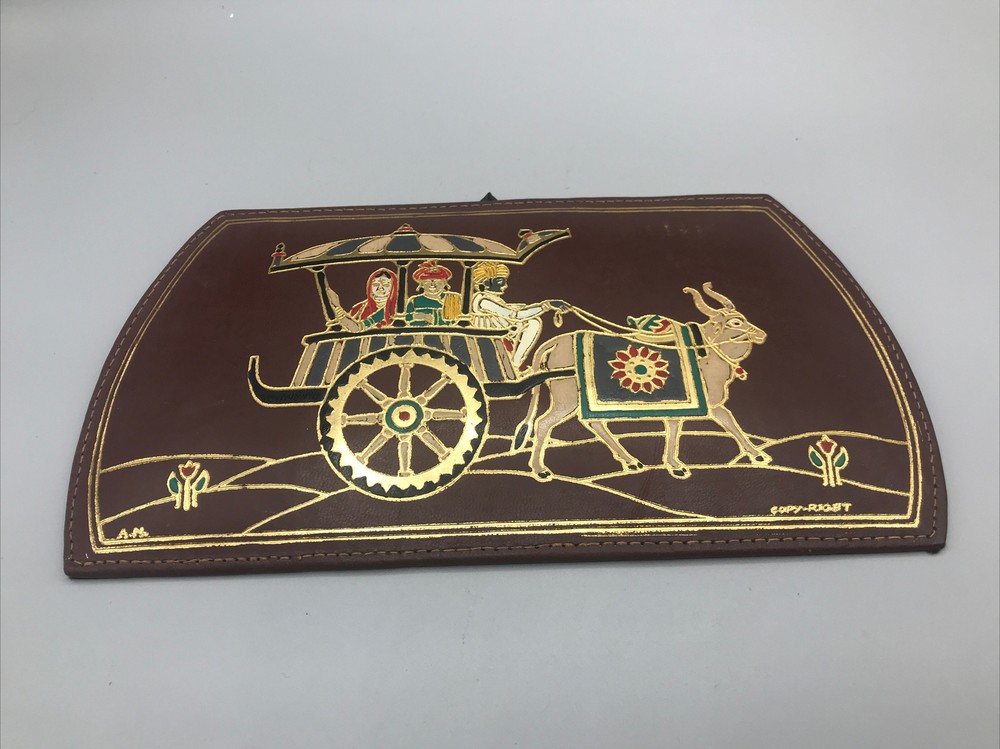 Vintage Middle Eastern Leather Painting