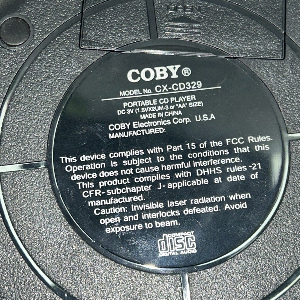 Coby Portable CD Player CX-CD329 Tested Anti-Skip - Grey & Silver