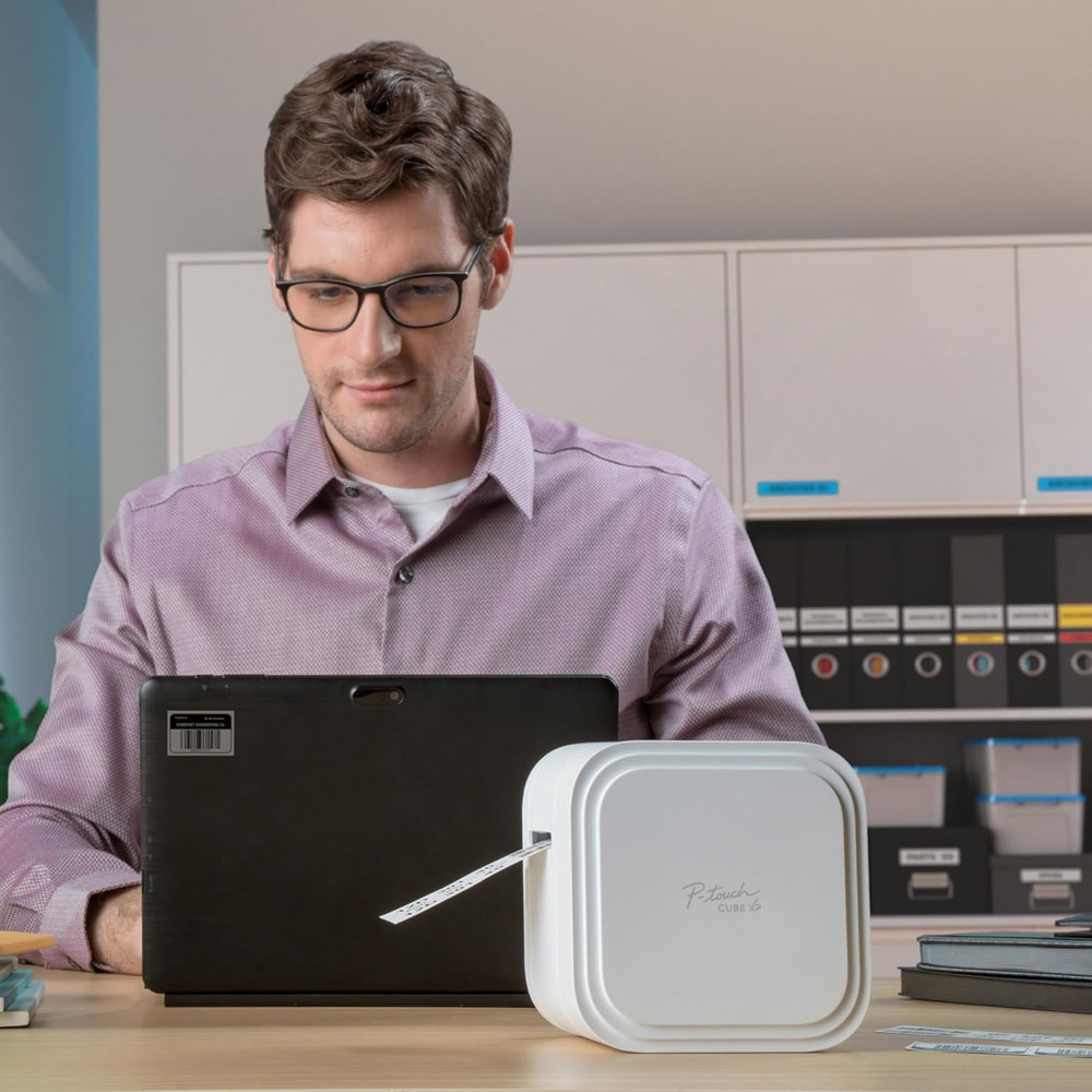 P-Touch Cube XP Monochrome Label Maker with Bluetooth® Wireless Technology PT- P