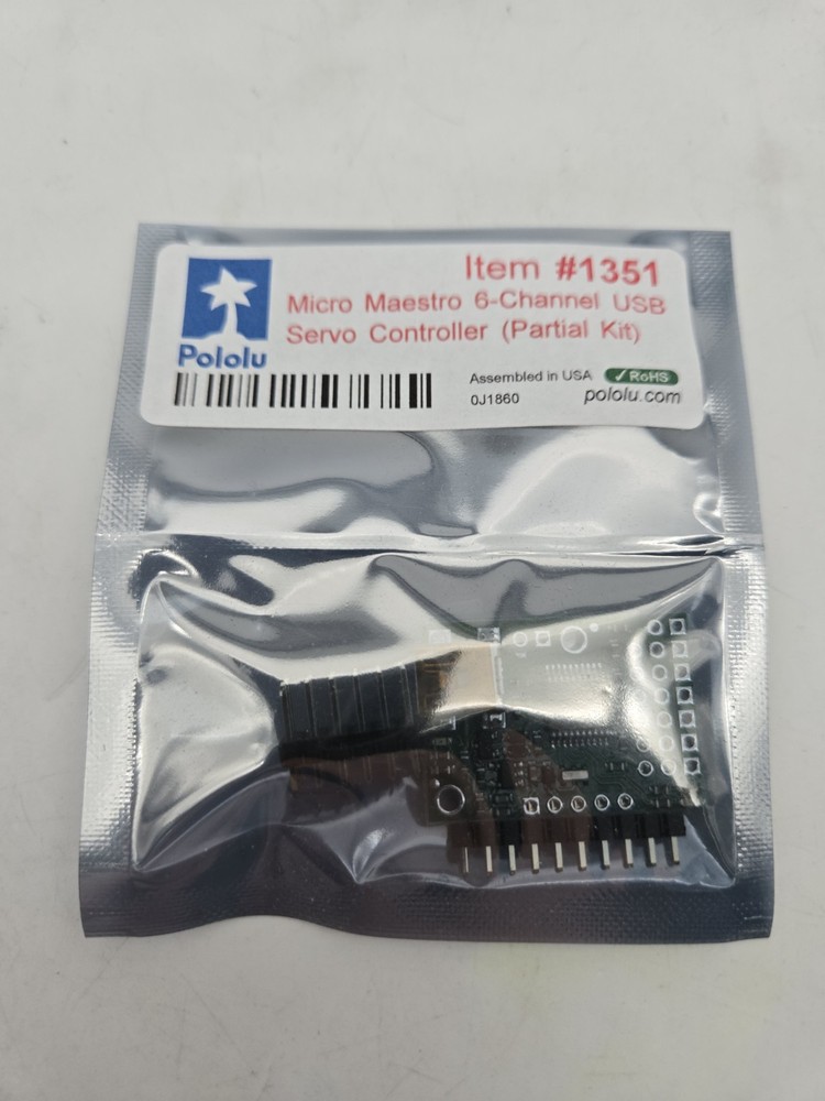 Pololu Micro Maestro 6-Channel USB Servo Controller USB MPN 1351