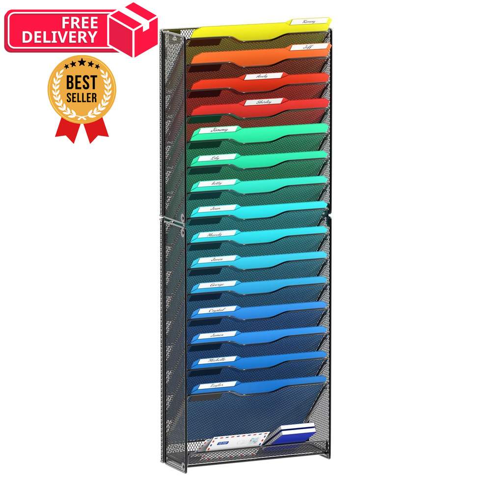 samstar 16 Tier Wall File Organizer Hanging Black 16 1 Pack