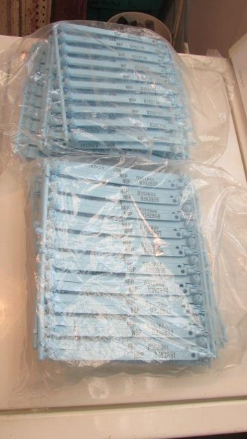 400 Blue Ear Tags Strap Snap